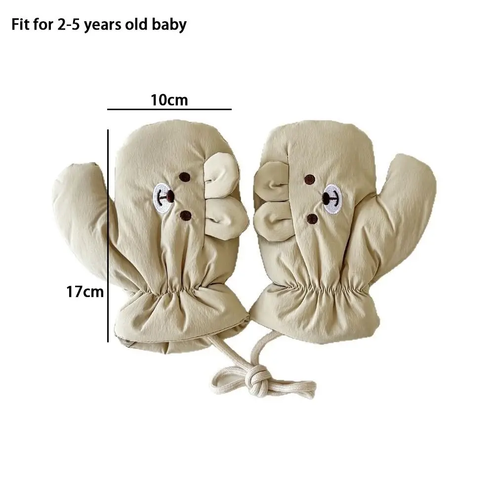 패션 귀여운 만화 곰 전체 손가락 장갑 두꺼운 방풍 따뜻한 장갑 방한 장갑 어린이