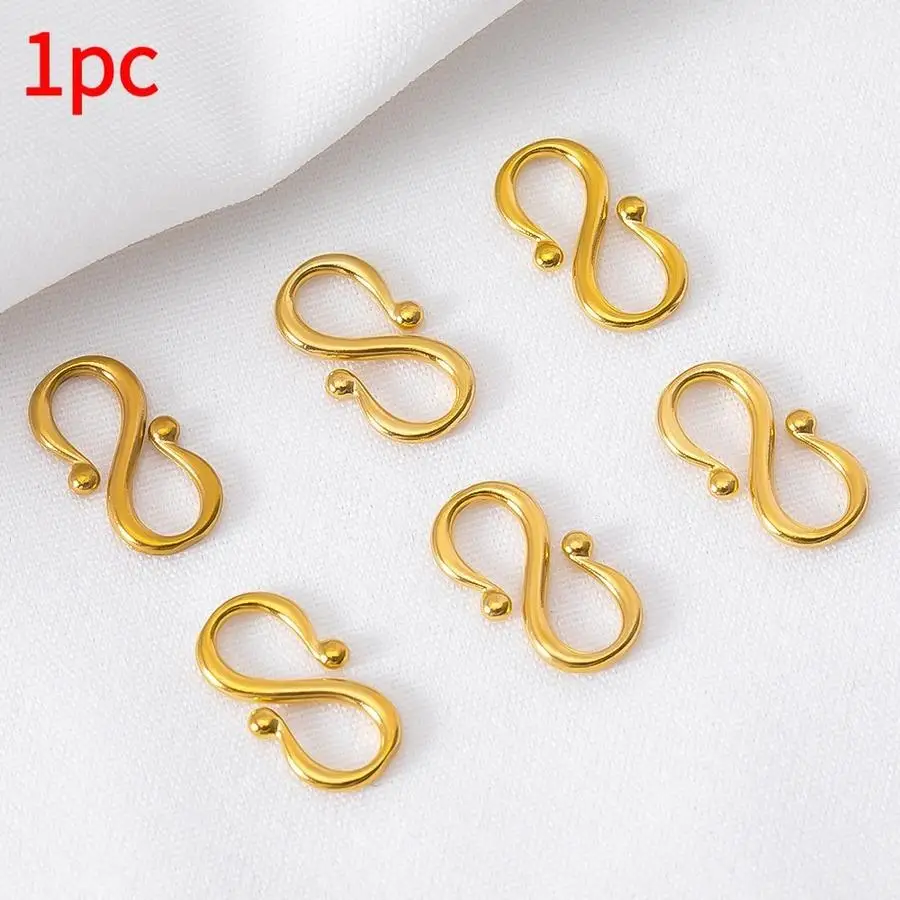 1/5/10/20/50/100pcs 18K Gold-Plated 304 Stainless Steel Buckle (M), Buckle (S), Necklace, Bracelet, Link Buckle, Clasp Buckle, C