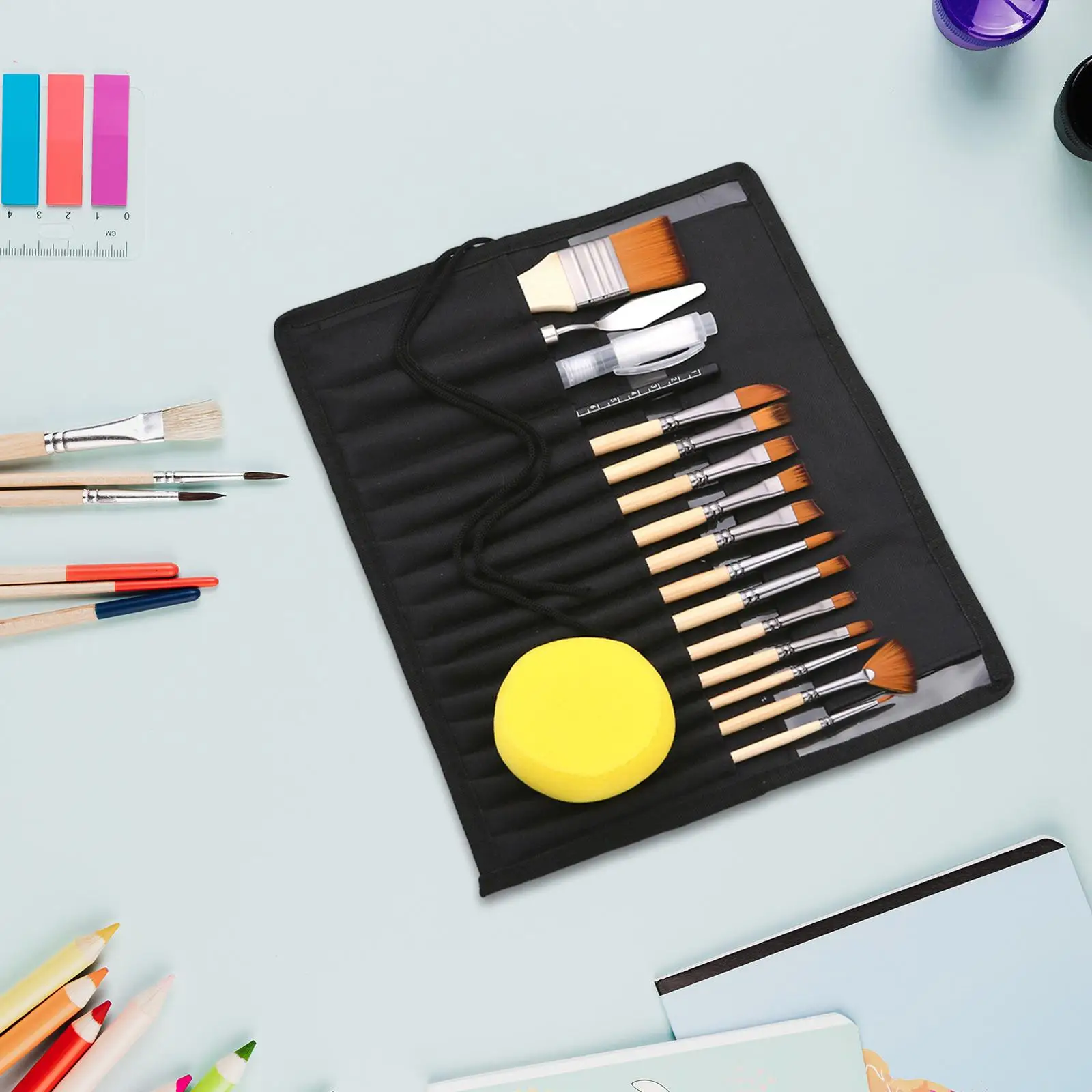 Набор кистей для рисования, Профессиональные Нейлоновые кисти с деревянной ручкой, для акрила, гуаши, маслом, профессиональные для детей, 17 шт.