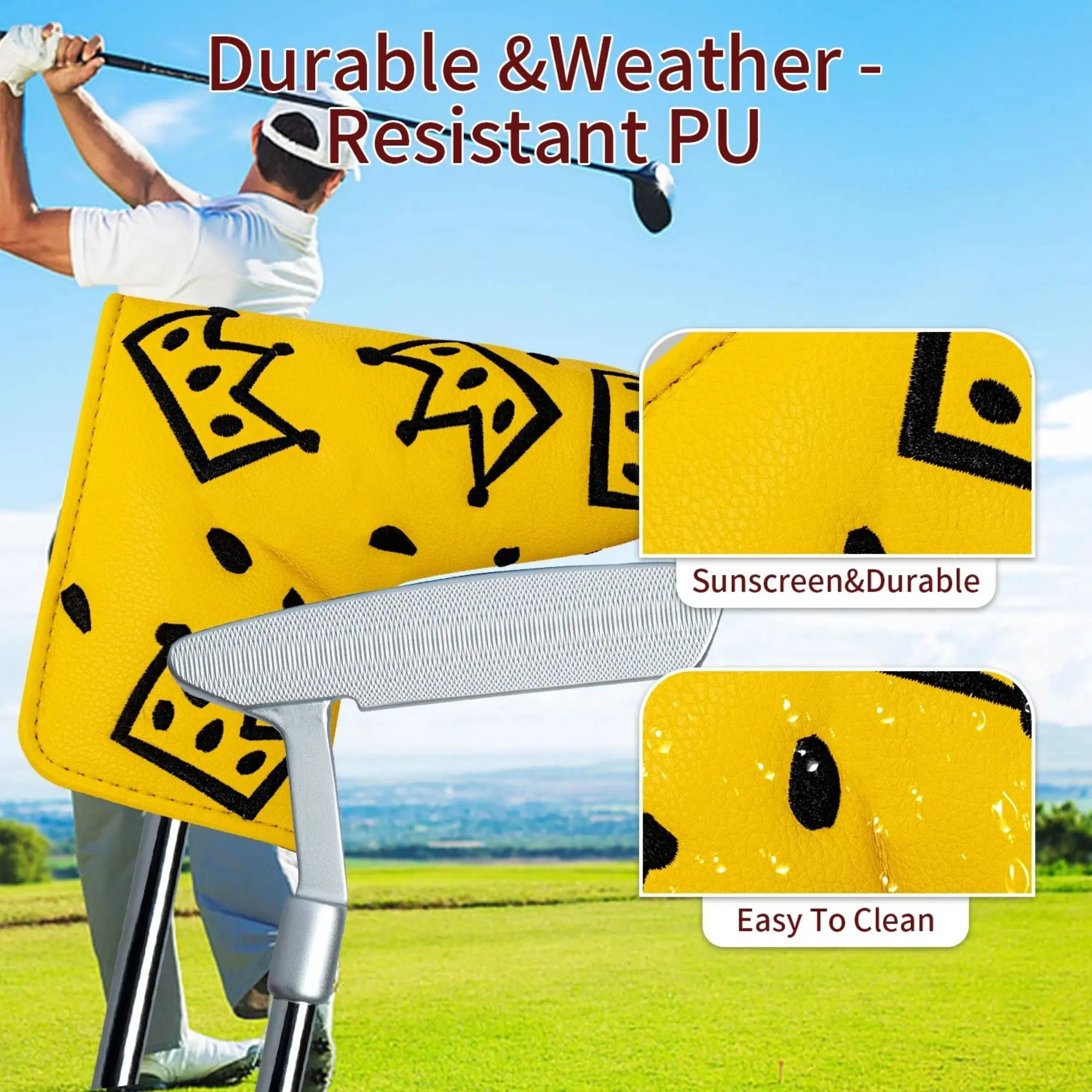 Crown Pattern Golf Putter Cover - Premium Blade Putter Headcover with Soft Lining ,Great Fathers Day Gift for Golf Lovers