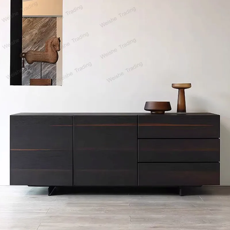 Smoked wood modern simple minimalist storage cabinet Nordic simple side cabinet