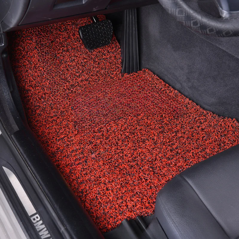 Car foot mat can be tailored to a single front seat for a single driver seat carpet silk ring foot mat