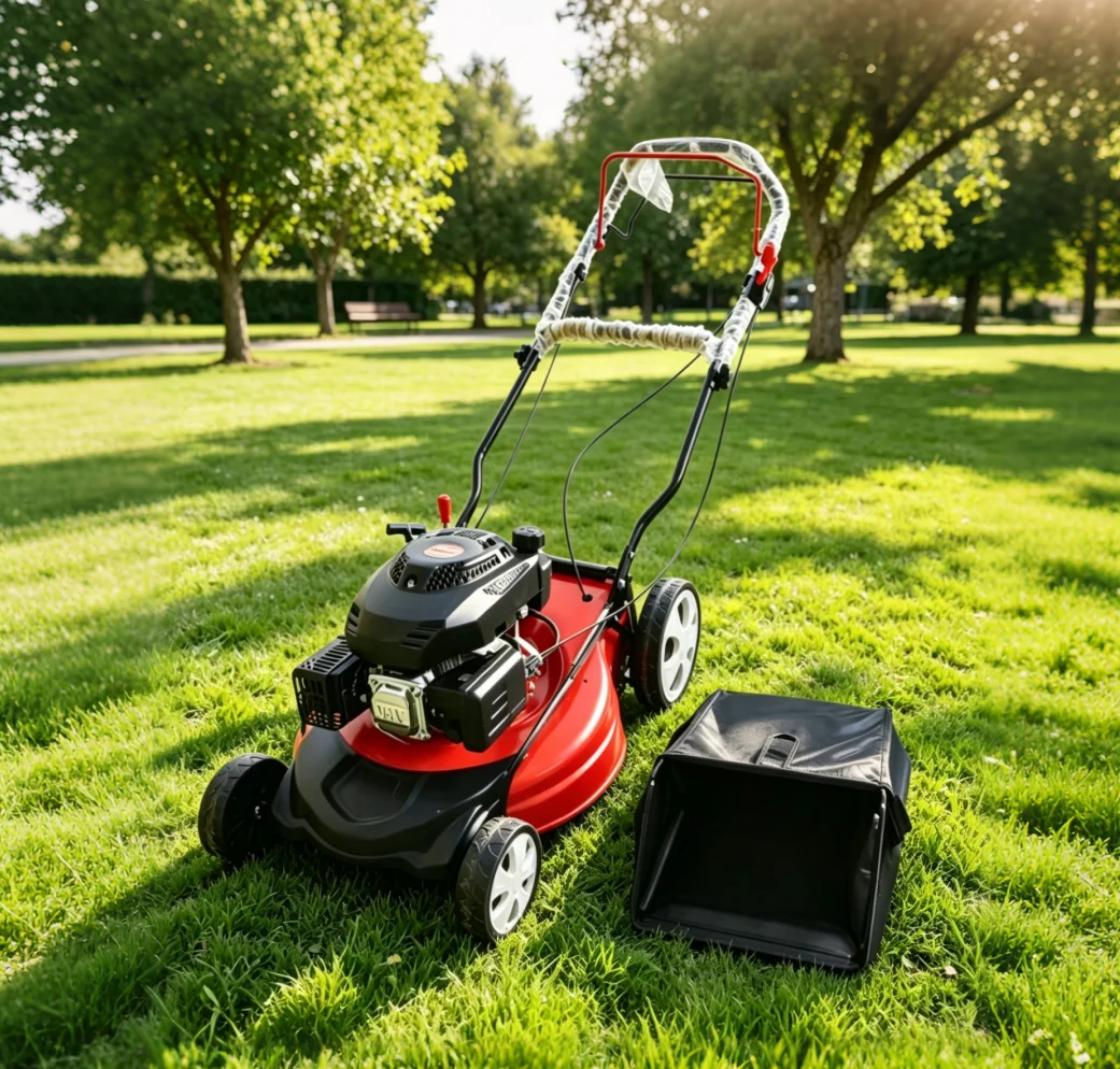 

21 Inch Cordless Ga soline Lawn Mower Petrol Grass Cu tting Machine Agricultural Single Hand Push Manual Lawn Mower