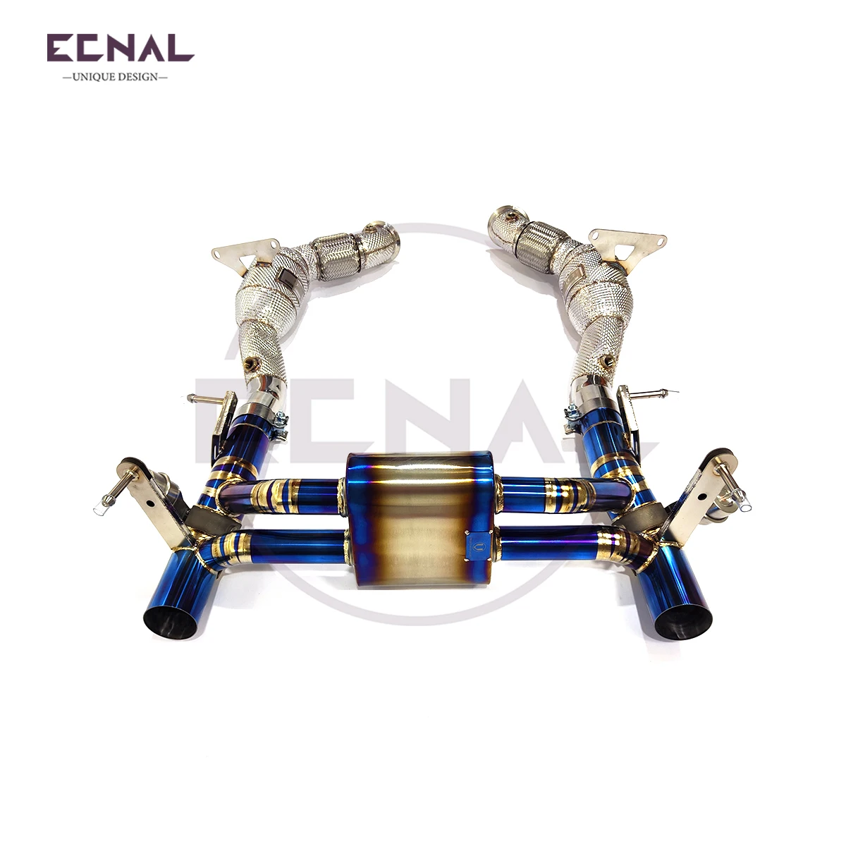 Ecnal Exhaust System for Ferrari 488 3.9T High Performance Car Sport Exhaust Pipe Axle-back with Valve Muffler & Downpipe