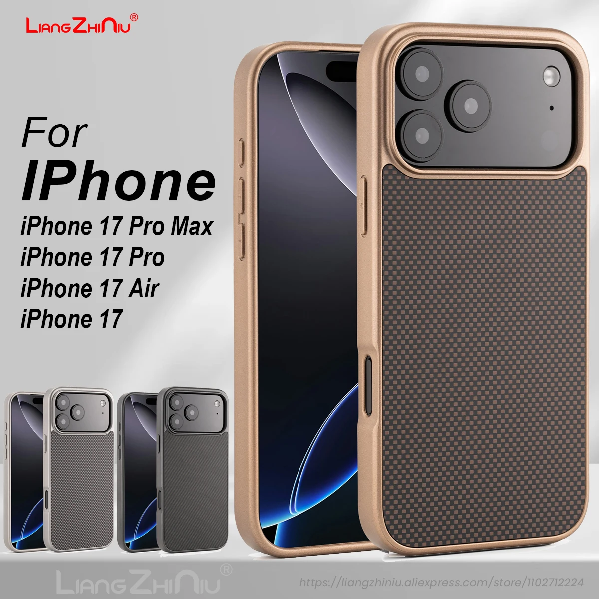 

Чехол для Iphone 17 Pro Max 17 Air 17 Pro 17, текстура углеродного волокна, ТПУ + ПК, матовый противоударный чехол для телефона с защитой от отпечатков пальцев