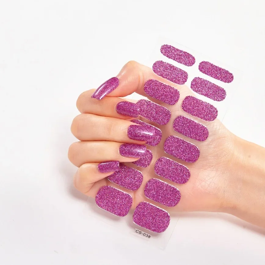 Envolturas de uñas de Gel semicurado UV de 16 puntas, las mejores tiras de uñas de calidad superior, pegatinas de uñas semicuradas de cubierta completa de larga duración, Gel UV/LED