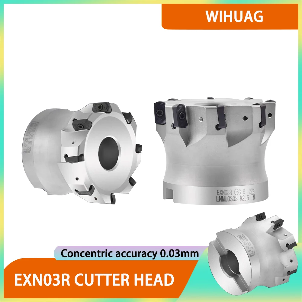 

EXN EXN03R double-sided heavy-duty milling cutter head, insert LNMU0303 LNMU0303ZER, matched with BT NT HSK FMB tool holder 5 so