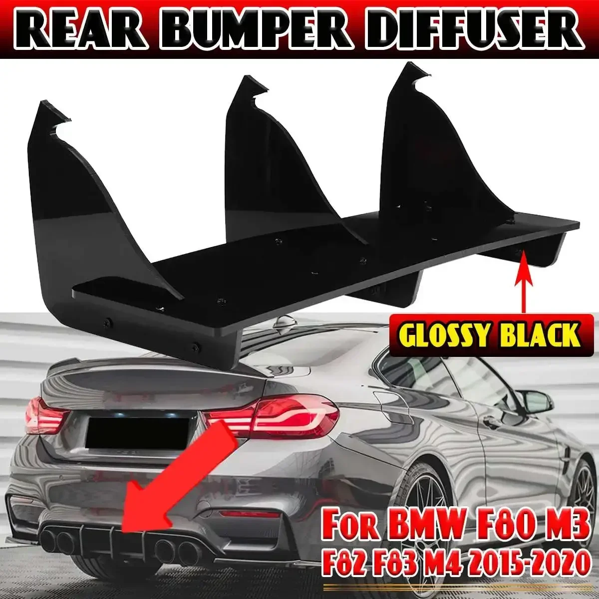 

Car Rear Bumper Lip Diffuser Spoiler Chassis Spoiler Deflector For BMW F80 M3 F82 F83 M4 2015-2020 Rear Lip Bumper Protector