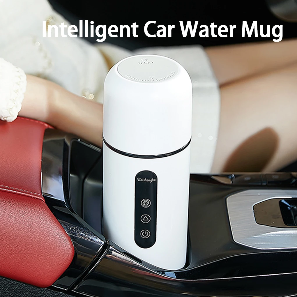 12V 24V Car Heating Cup 420ml Electric Kettle Stainless Steel Smart Temperature Control Coffee Mug Warmer Automatic Stirring Cup