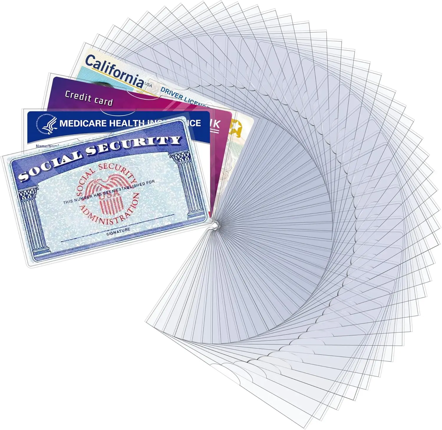 

Набор из 10 защитных чехлов для карт Social Security, ультрапрозрачные и прочные, водонепроницаемые, для SSN/мягких ID-карт/дебетовых/кредитных карт