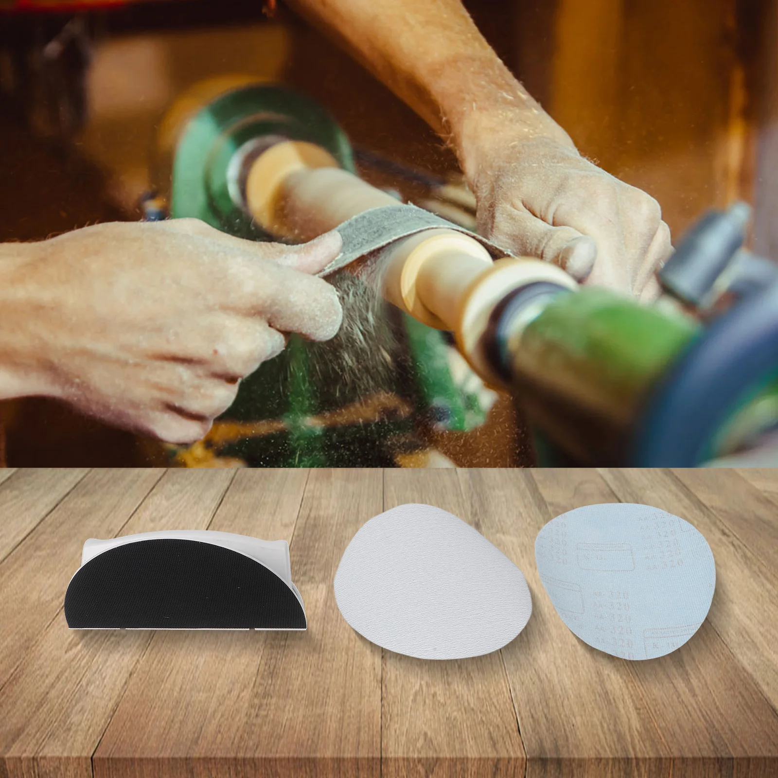 Sanding Tools 11*22*11CM Half Round Sandpaper Sander Right Angle Half Round Angle Grinding Tool Sandpaper Abrasive Tools