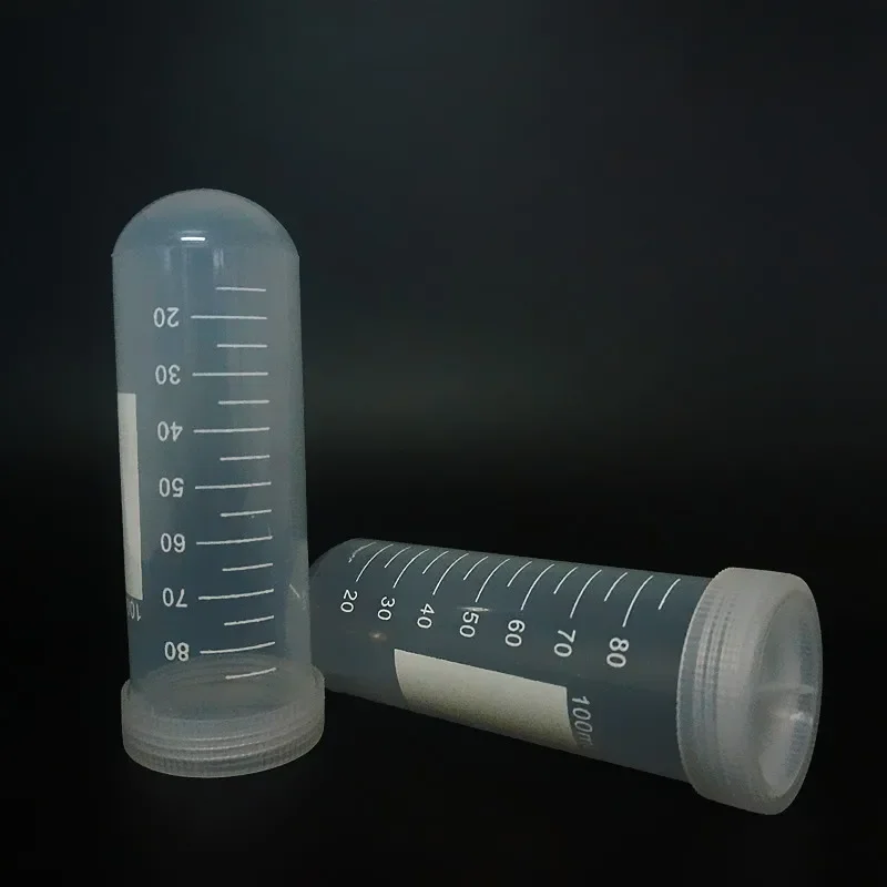 10pcs /pack 100ml Scaled Plastic Tubes Centrifuge with Screw Cap