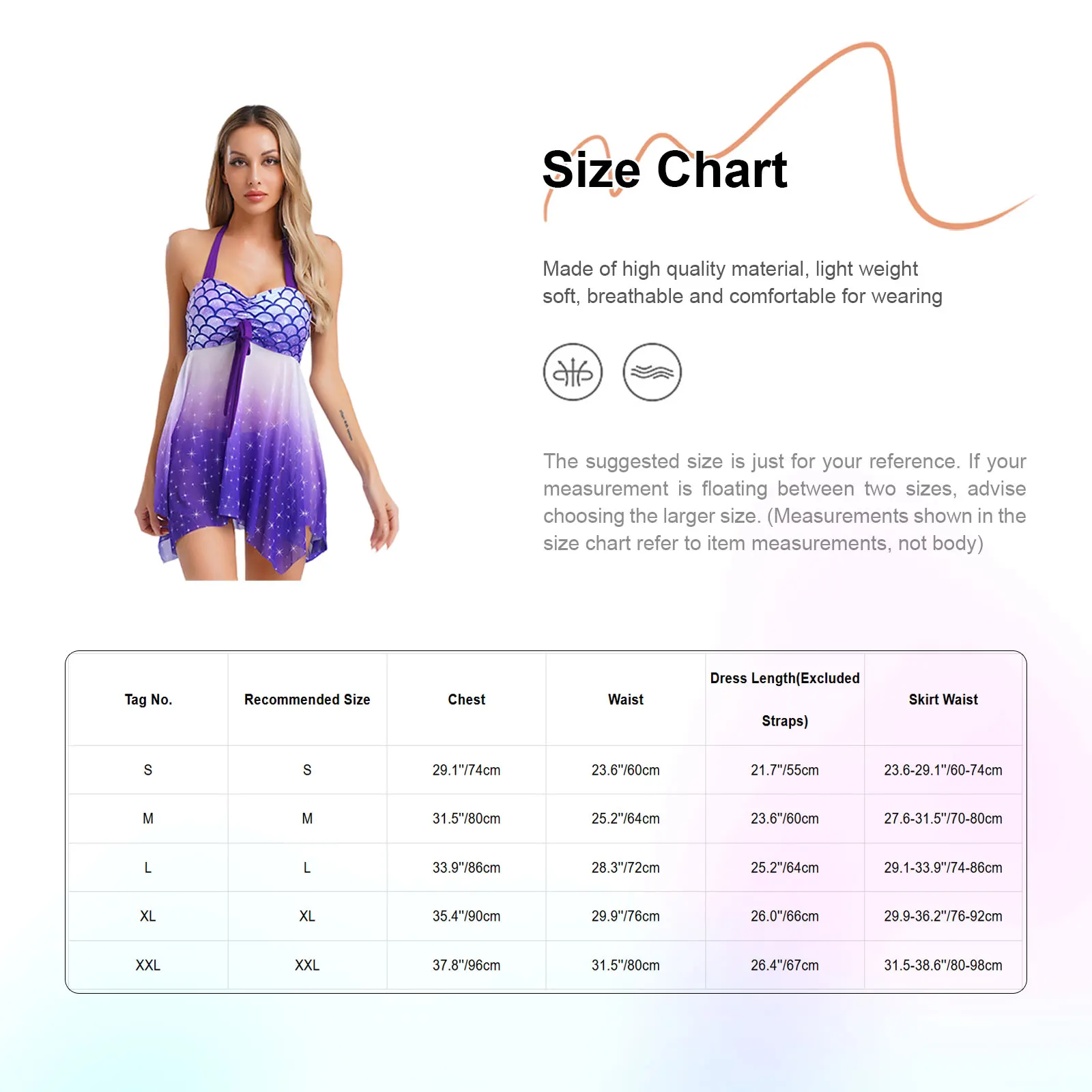 Zweiteiliger Badeanzug für Damen, Neckholder, ärmellos, gepolstert, durchsichtiges Badekleid mit Hose, Badeset, Fischschuppen-Druck, Meerjungfrau-Badeanzug