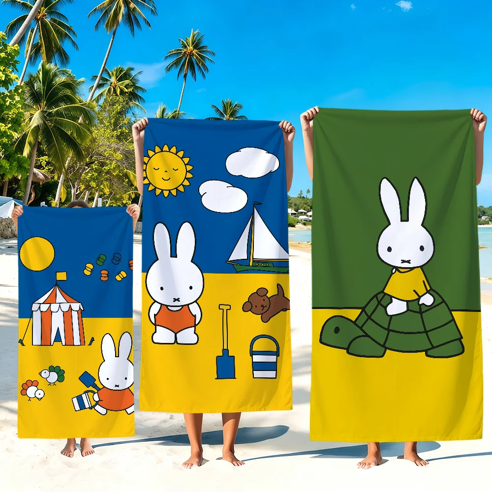 cute cartoon rabbit M-Miffy Towel Beach Towels Soft Quick Dry Pool bathing Towel Travel Gym Spa Camp sport Gift