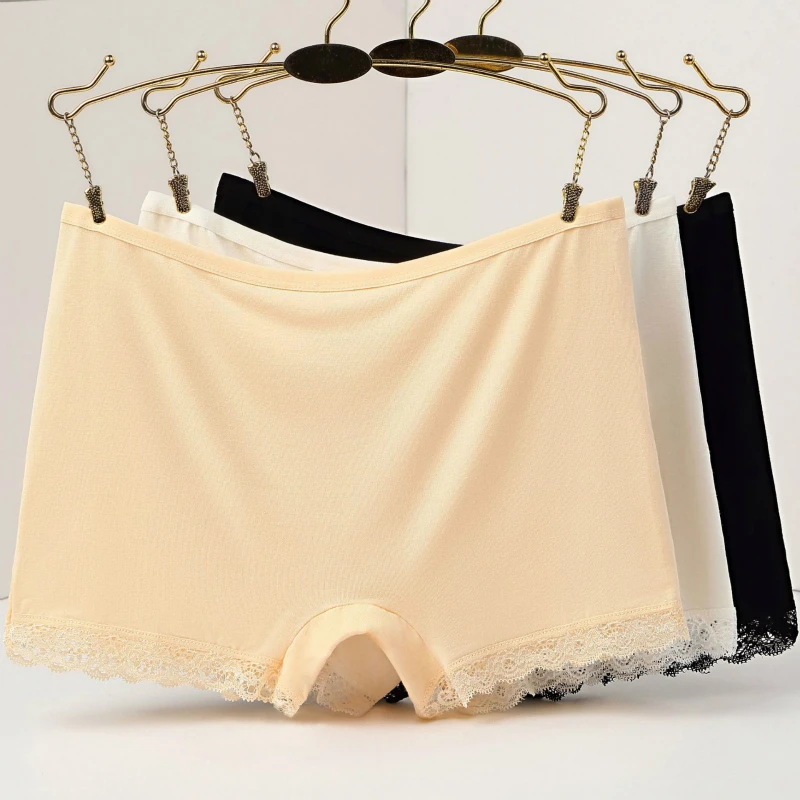 

Three-quarter Pants Anti-walking Female Lingerie Bottoms Cotton Flat Corner Soft Breathable Comfortable Low Waist Safety Briefs