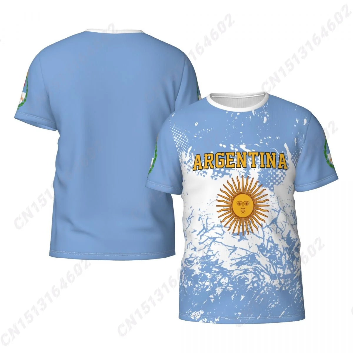 Argentina Country Vintage Flag 3D Printed T Shirt Men Summer Short-sleeved Custom T-shirt For Soccer Running Bike Tennis Fitness