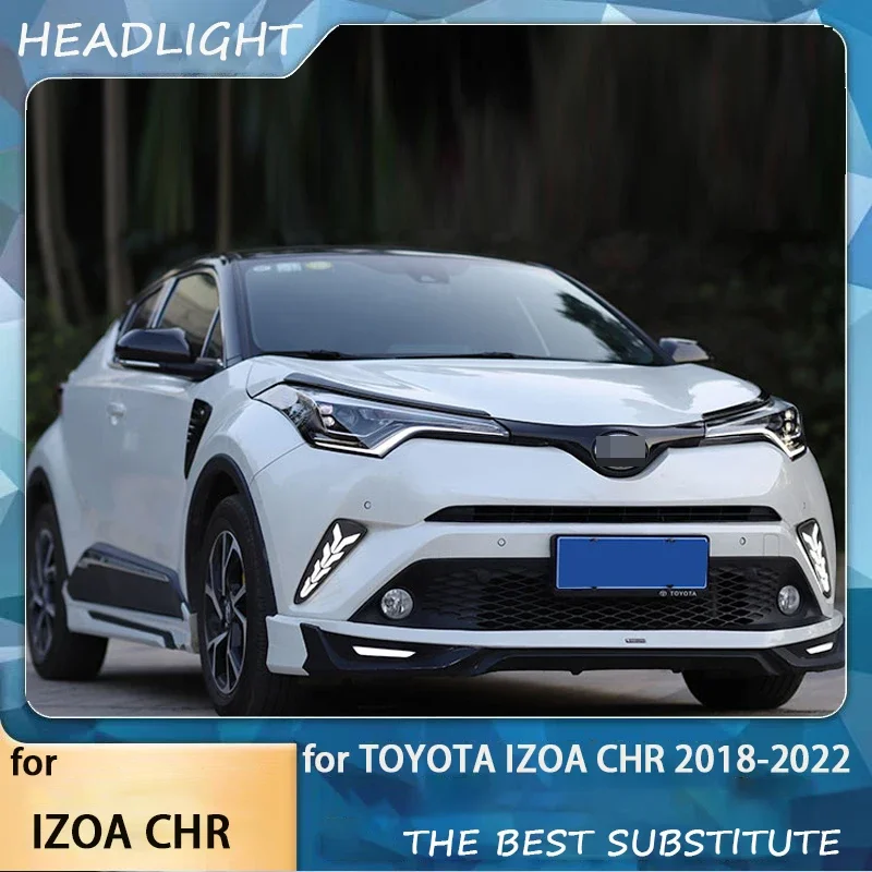 Suitable for Toyota CHR Headlight Assembly IZOA Modified High-end LED Daytime Running Light Streamer Turn Signal 2018-2022