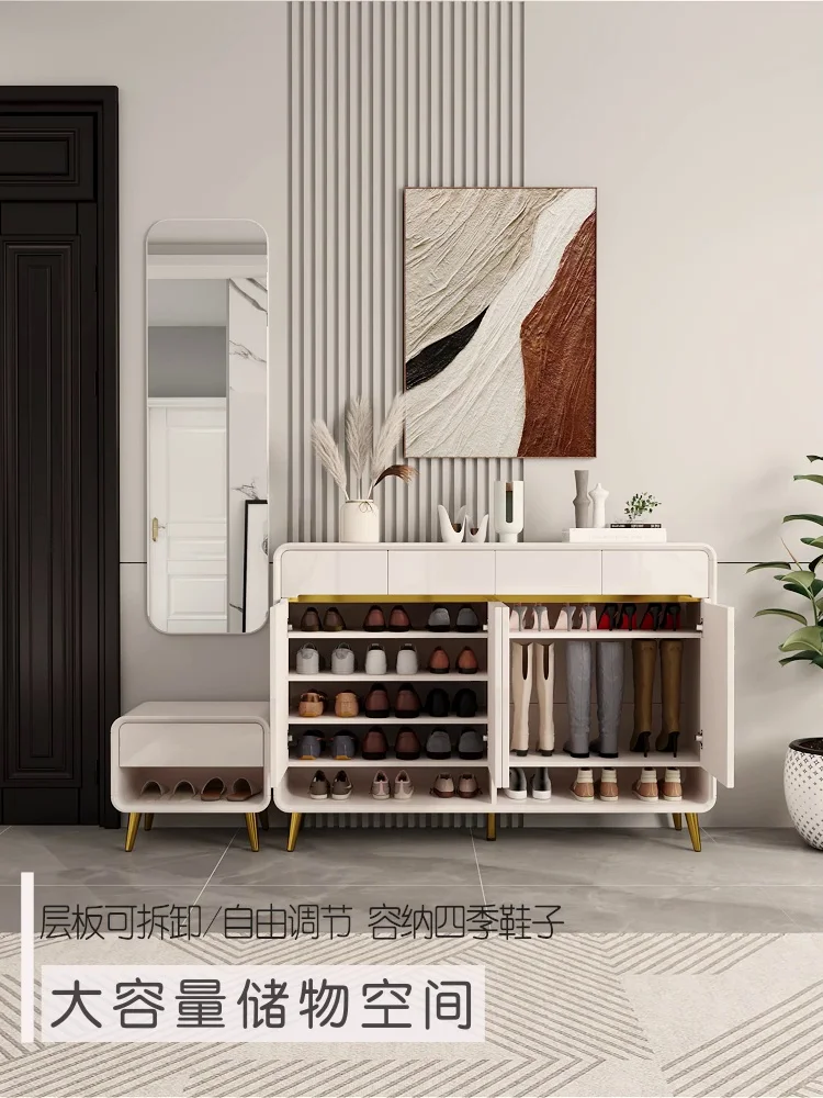 Lacquered Shoe Cabinet Modern and Simple Household Entrance, and Entrance Cabinets,Large Capacity Partition Cabinets