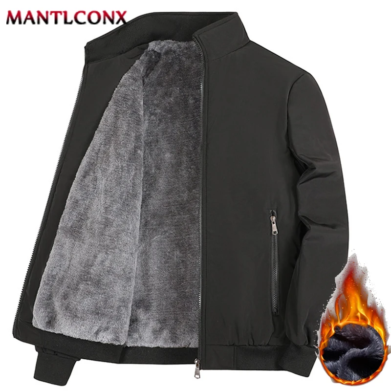 

Luxury Fleece Casual Jacket Autumn Winter Warm Parka Coat Vintage Parkas Outerwear Solid Color Fashion Men's Winter Jackets 5XL