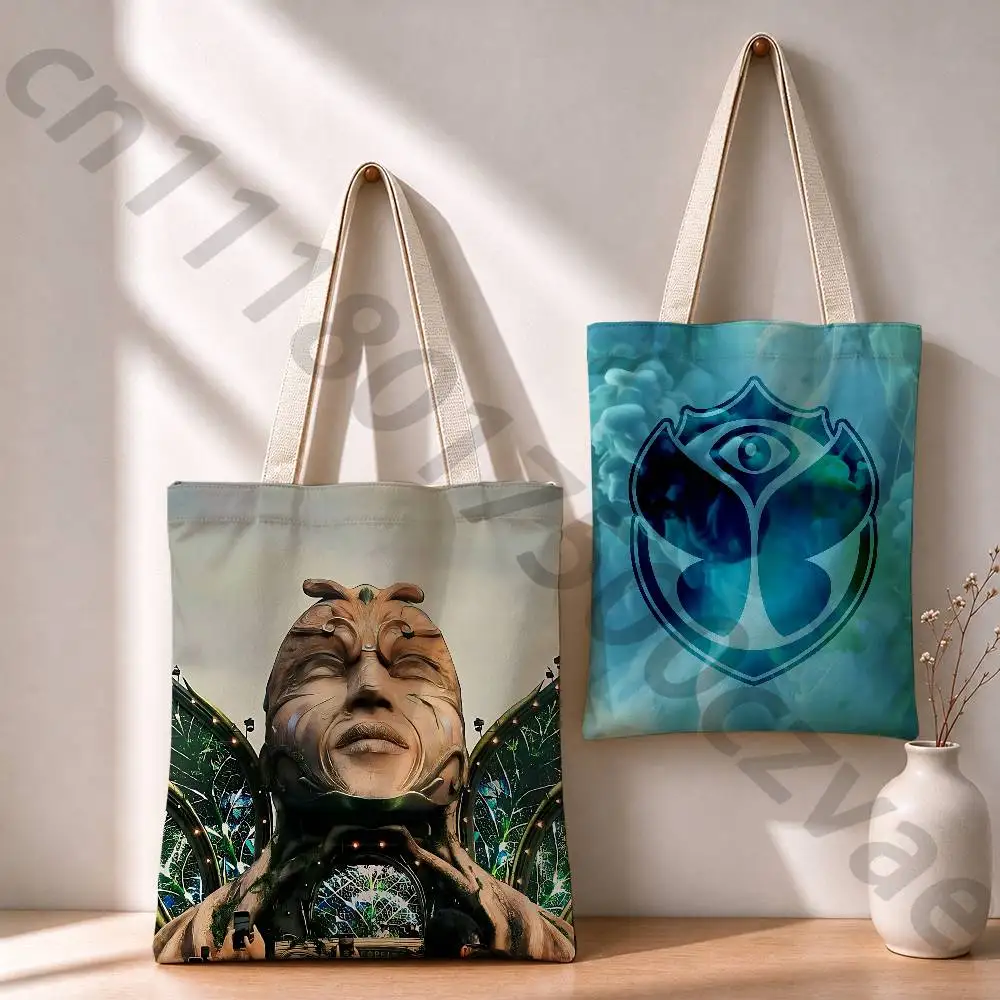 tomorrowland Reusable Fashionable Backpack Multifunctional Handbag Canvas Shopping Bag