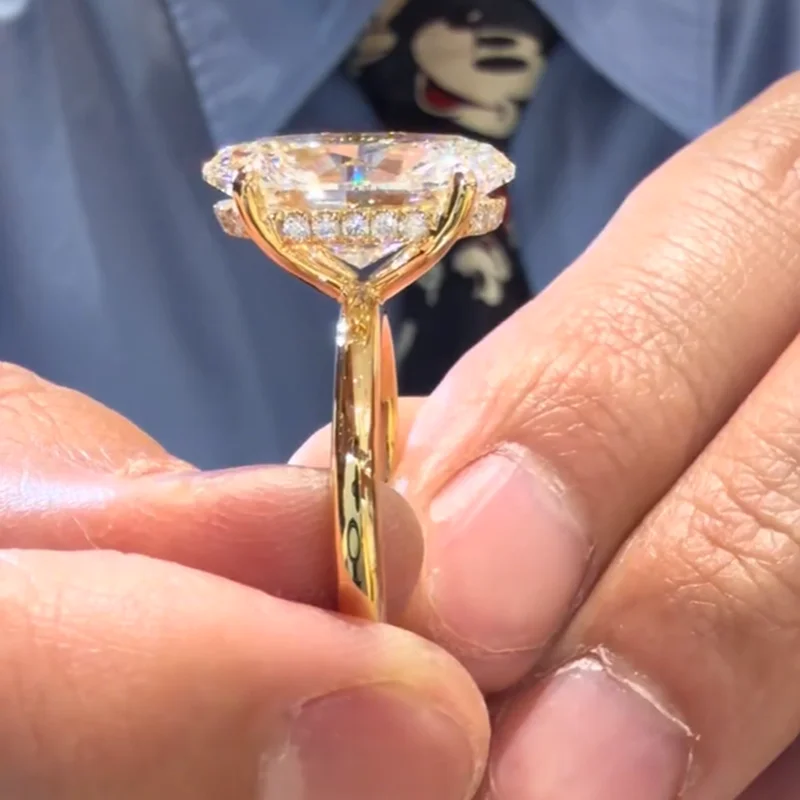 Big Oval shape 8ct  6ct 5ct lab grown diamond Ring IGI EF-VS1, Factory real  14K gold rings Wedding rings Engagement Ring   ﻿