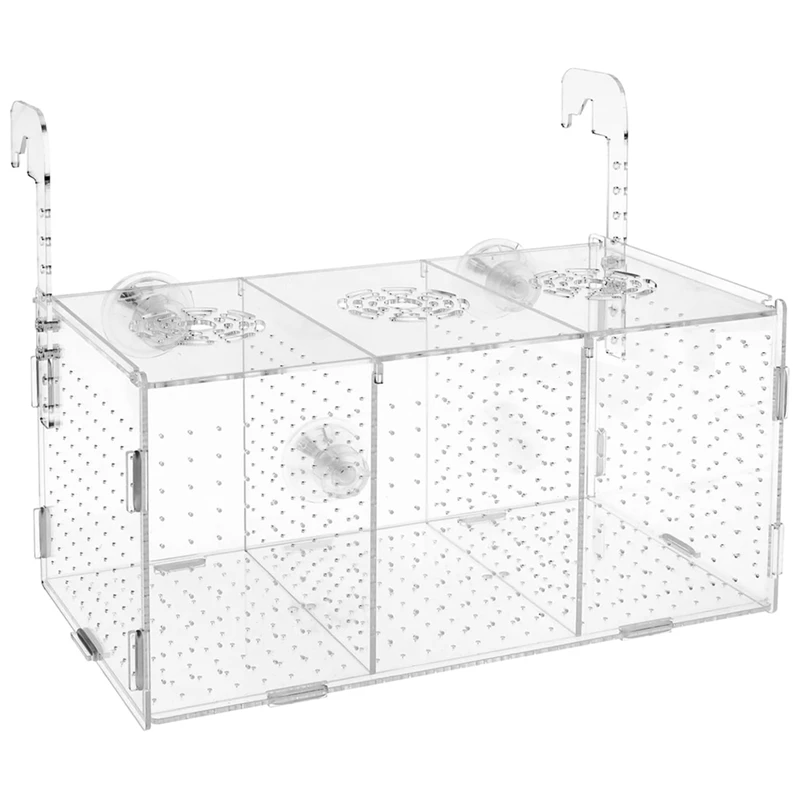Acrylic Fish Breeder Box Clear Non-Slip Multifunctional Aquarium Incubator Fish Tank Isolation Box-A009