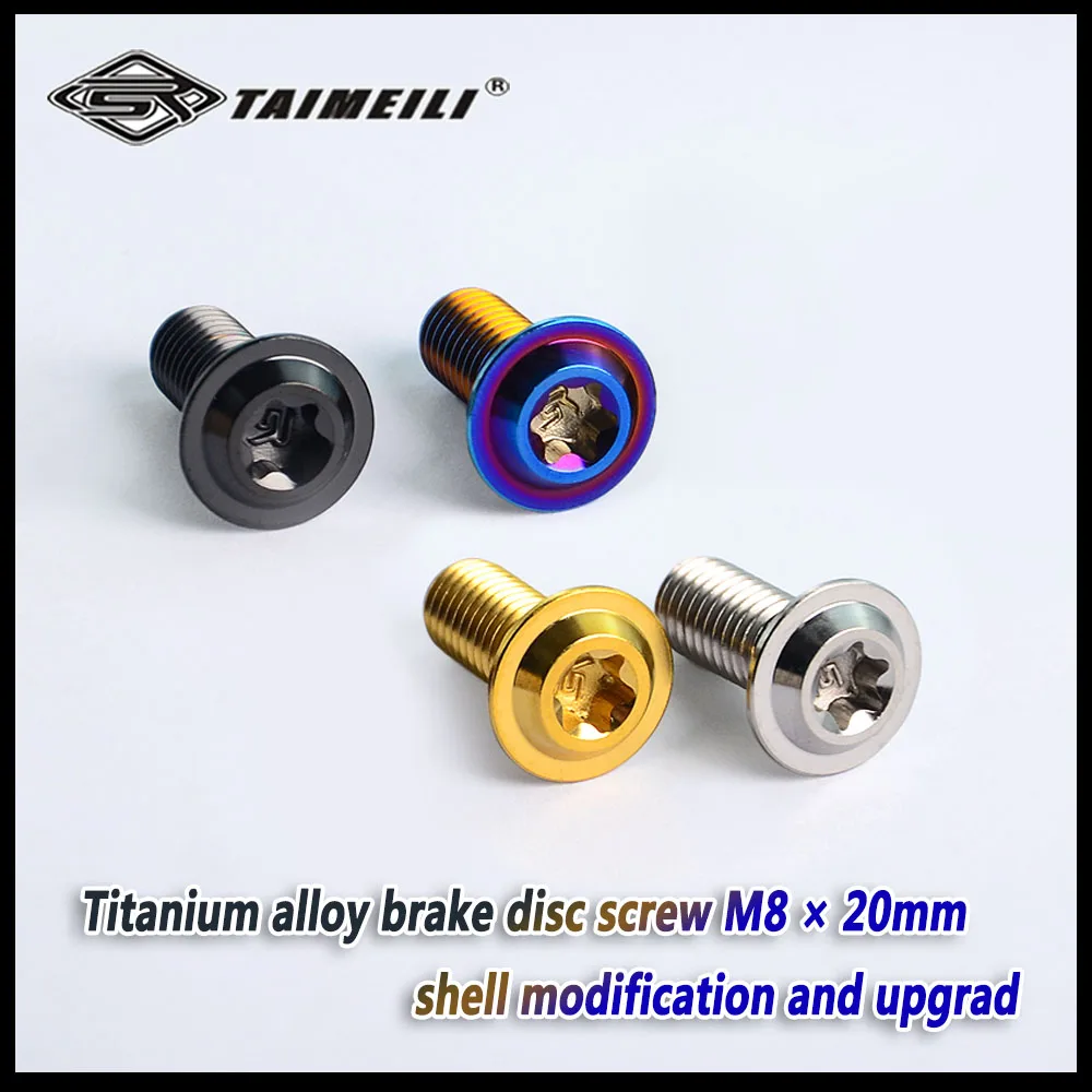 TAIMEILI  Titanium Alloy Disc-shaped head Motorcycle Brake Disc Fastening Screw M8x20mm Modification, upgrade, and replacement