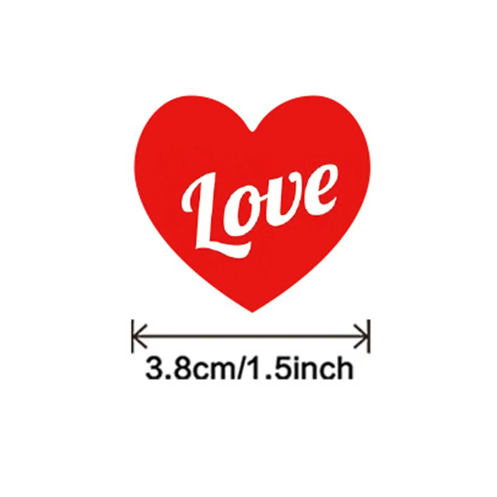 Heart Stickers Sealing Labels 500Pcs Valentines Day Decor Cards Making Scrapbooking 3.8cm Decorative Stickers for Engagement