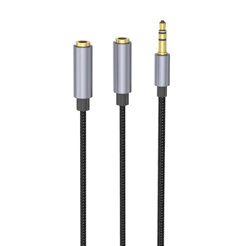 3.5mm Aux Male to 2xFemale Extension Cord Headphone Splitters Cable for Connect and Togethers 25CM/ 112CM 24BB