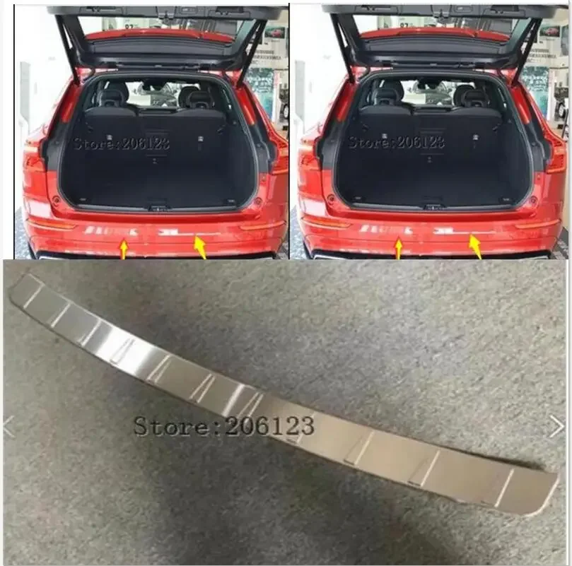 Rear Bumper Trim For Volvo XC60 2018 2019  Exterior Trunk Protector Scuff Sill Plate Cover Stainless Steel