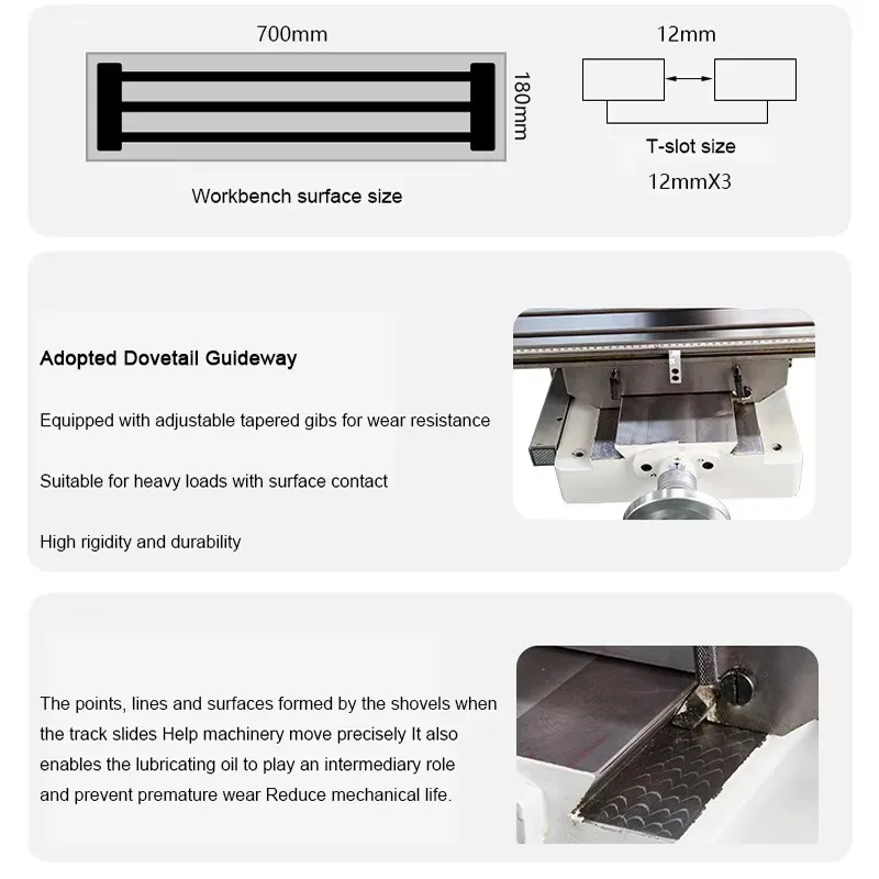 Mini Table Milling Machine with Z-Axis Auto-Feeding Variable Speed Manual and Mini Milling Options ZAY7045V-1