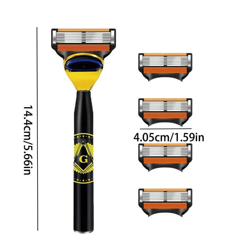 شفرة حلاقة يدوية آمنة للرجال والنساء مكونة من 6 طبقات من الفولاذ المقاوم للصدأ لإزالة الشعر، شفرات حلاقة قابلة للاستبدال #4