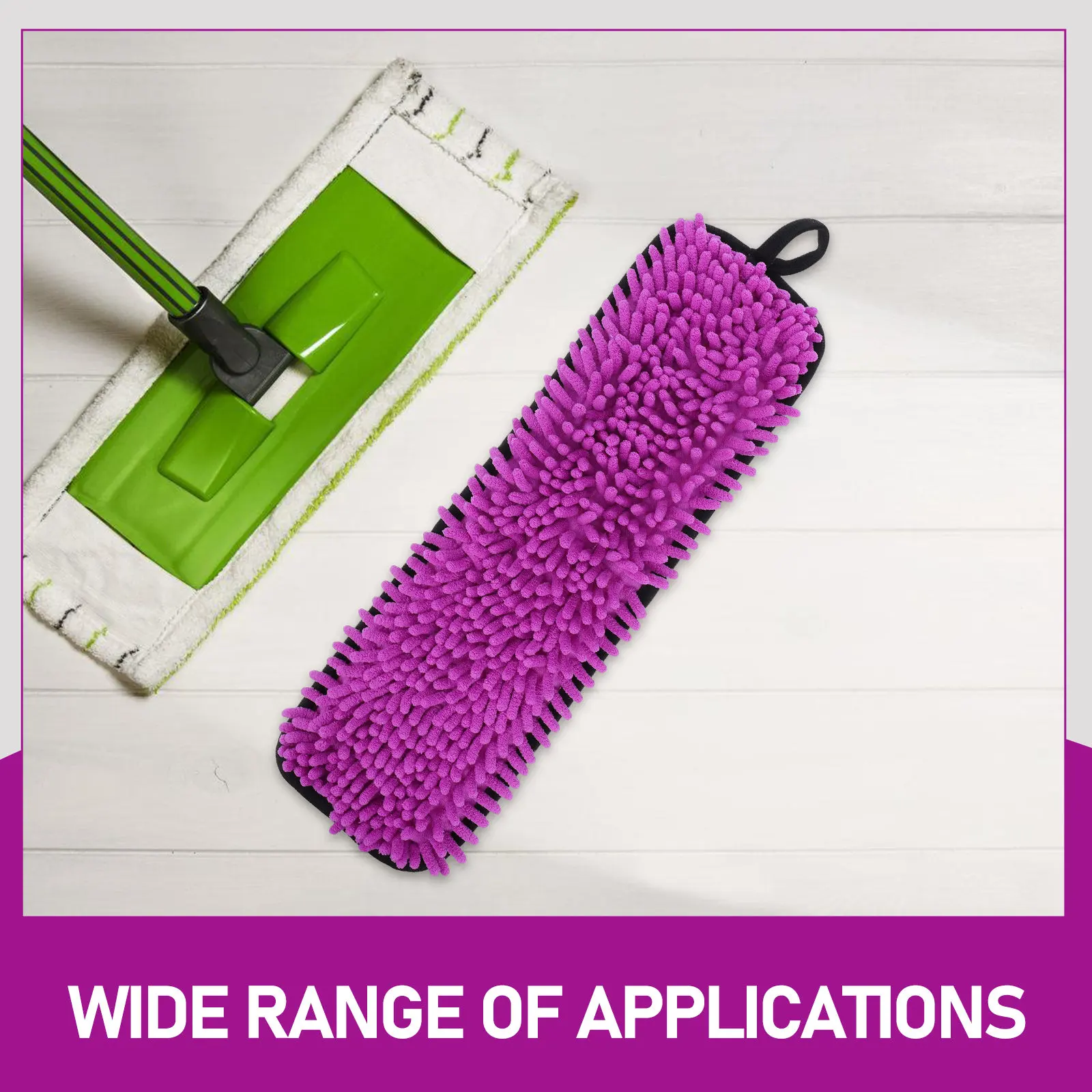 Chenille Mop Pads 4 Pack Reusable High Absorbency Microfiber Refills for Wet Dry Hard Floors