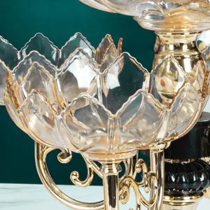 Nampan Penyajian Makanan Ringan Berputar Multi-lapisan Piring Buah Kristal Imitasi Bentuk Bunga Piring Pencuci Mulut Gaya Eropa Ruang Tamu 6 piring kristal penjualan terbaik - №