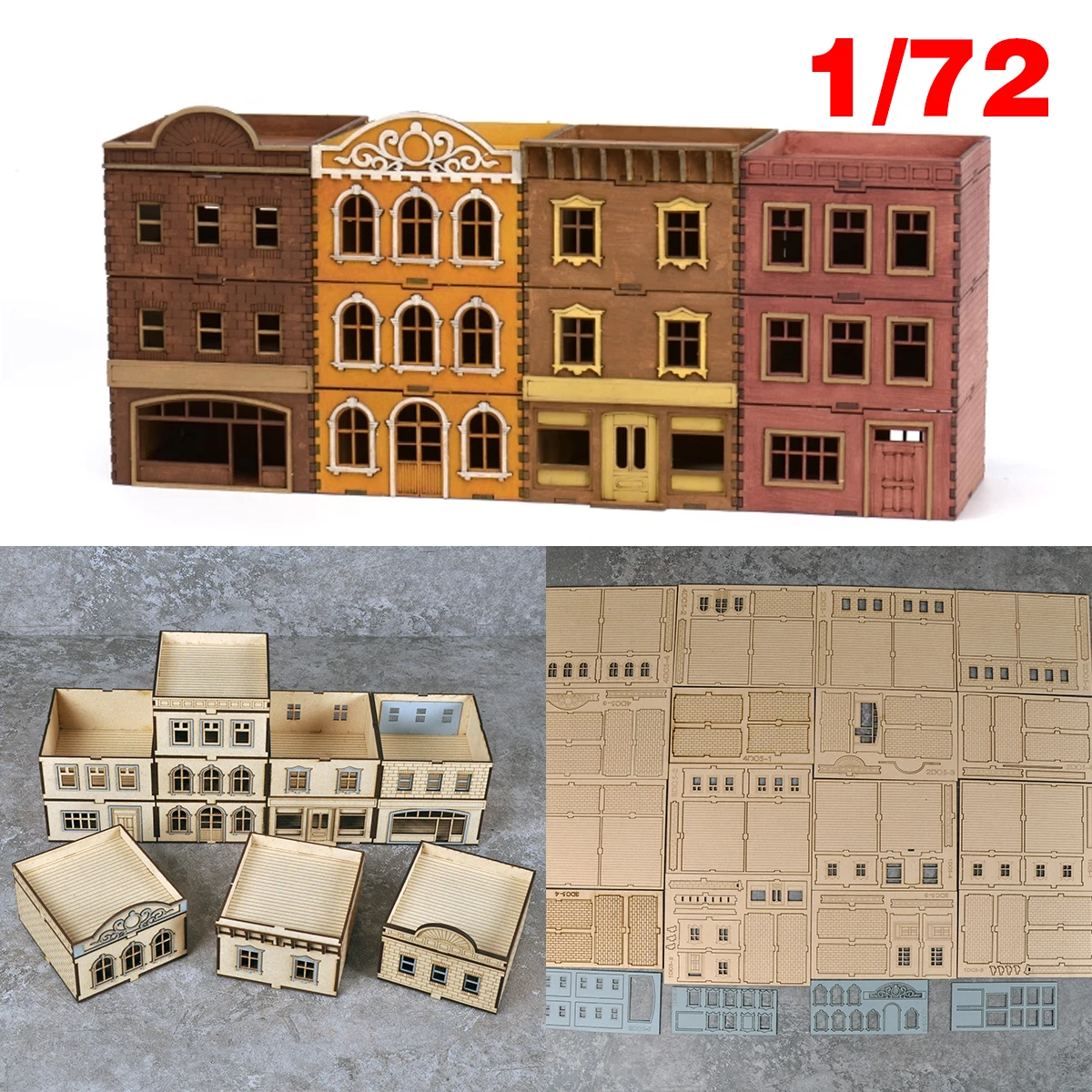 

Архитектурная модель-диорама для песочницы: Европейский дом, магазин, коттедж, масштаб 1/72, набор для сборки