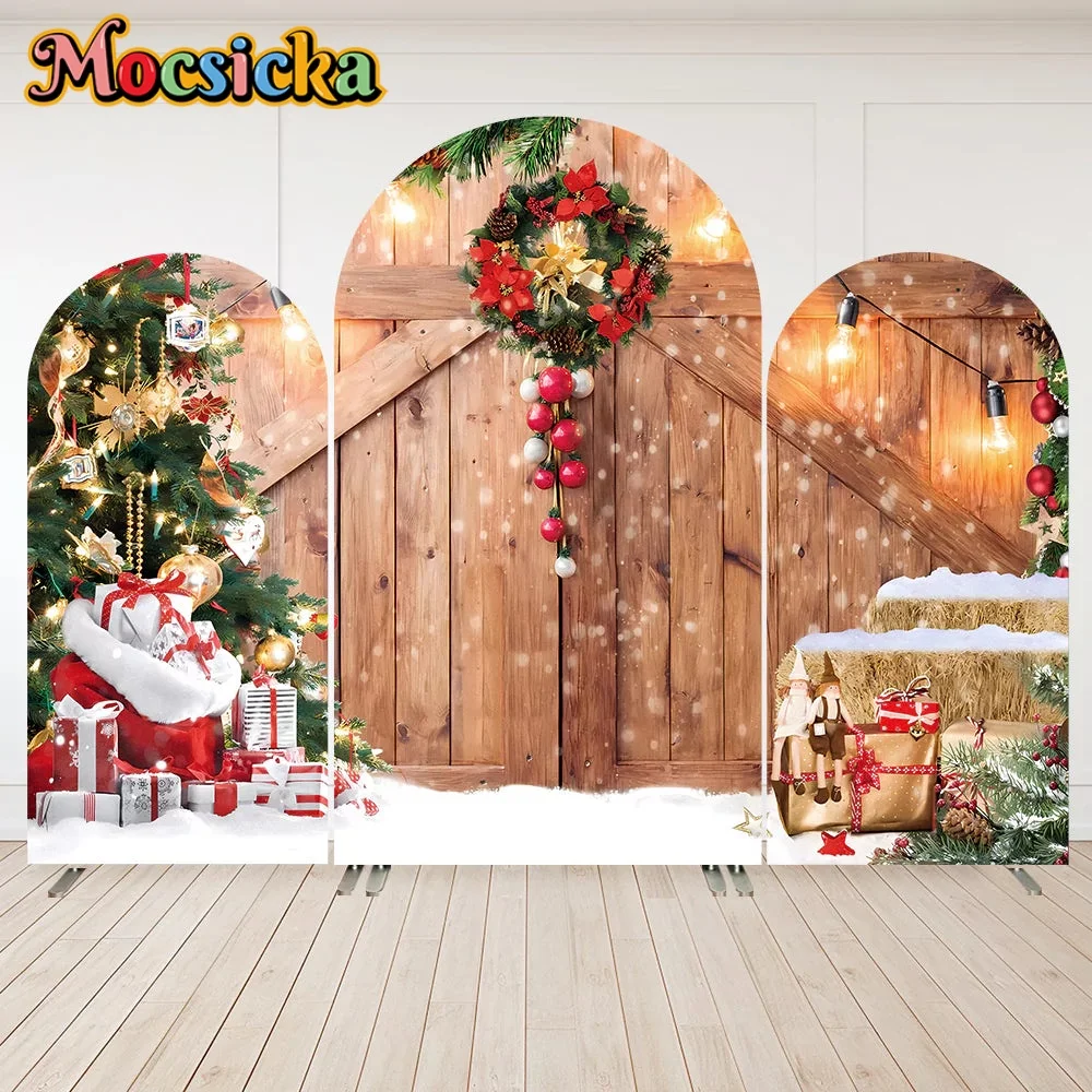 

Christmas Party Arch Backdrop Party Balloon Arch Background Covers Customized Design Decoration Elastic Fabric Arch Backdrop