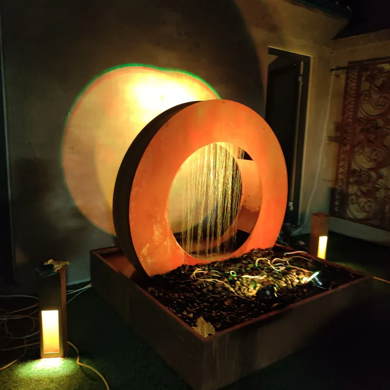 مخصص. ميزات ريفي LED جدار فولاذي كورتن عالي الجودة ديكور حديقة ستارة معدنية #2