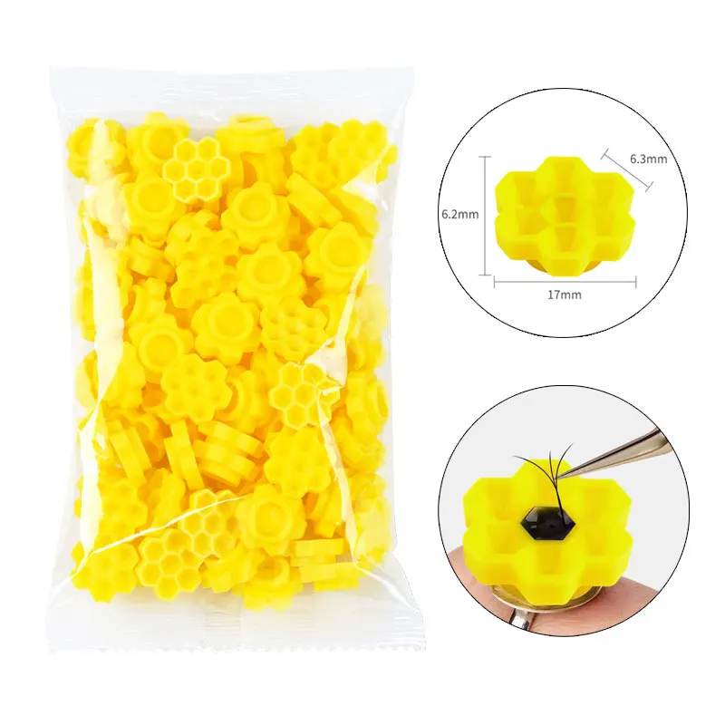 100個/ロット ピンクの花 梅の形をしたまつげエクステ用グルーホルダー グラフトまつげ用グルー遅延カップ タトゥー顔料保持カップ