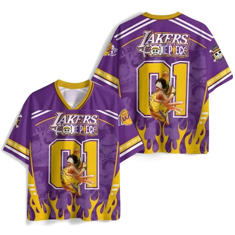 2026 _ New Style _ Fashion _ One Piece Anime _ Fun Jerseys _ Luffy _ Campus Style Short Sleeves _ Sports Style Mesh Fabric view 3