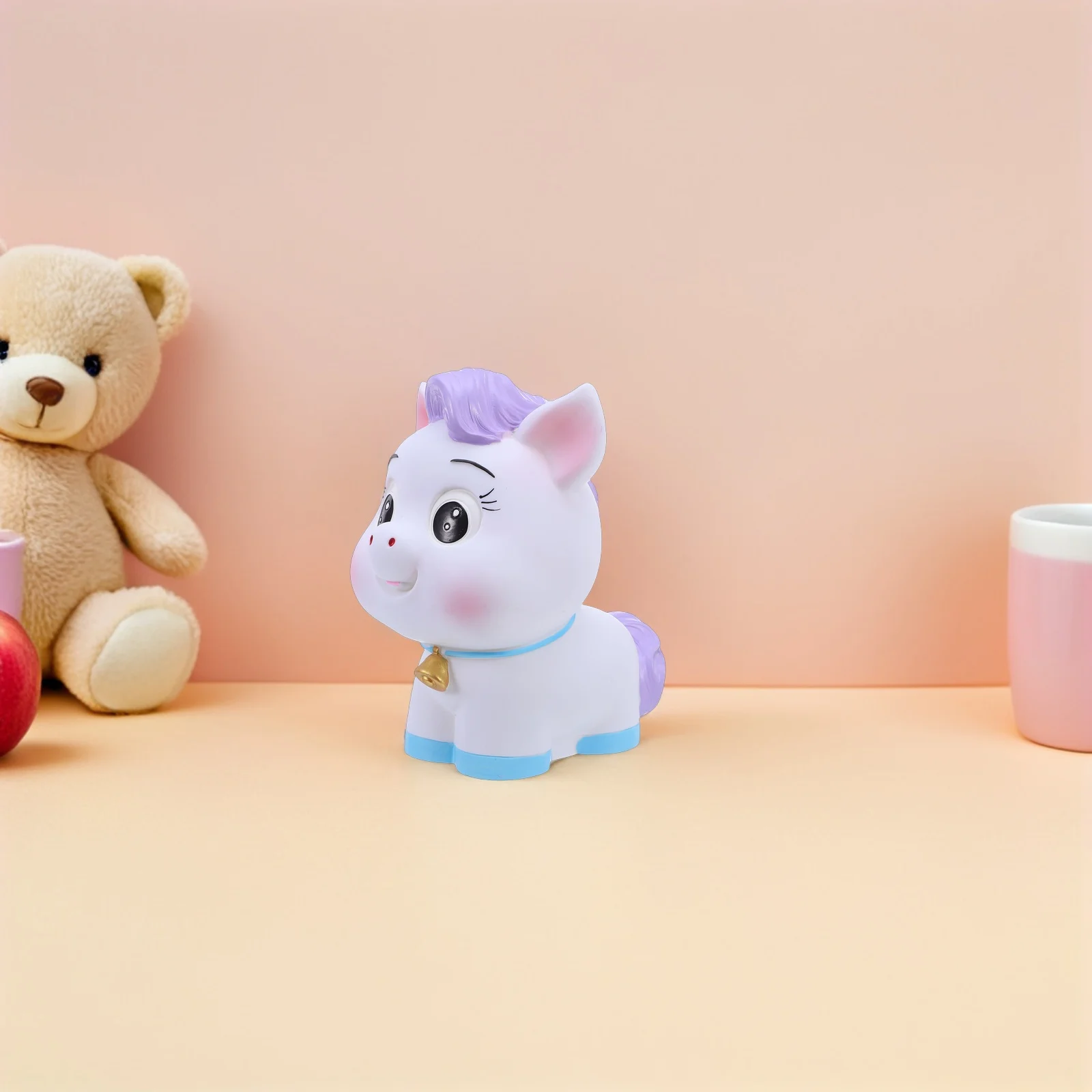 حصان سنة المال البنك الاطفال غير قابلة للكسر بولي كلوريد الفينيل عملة صندوق الصينية زودياك تمثال توفير المنظم الحيوان حصالة على شكل حيوان للبنين بنات #3