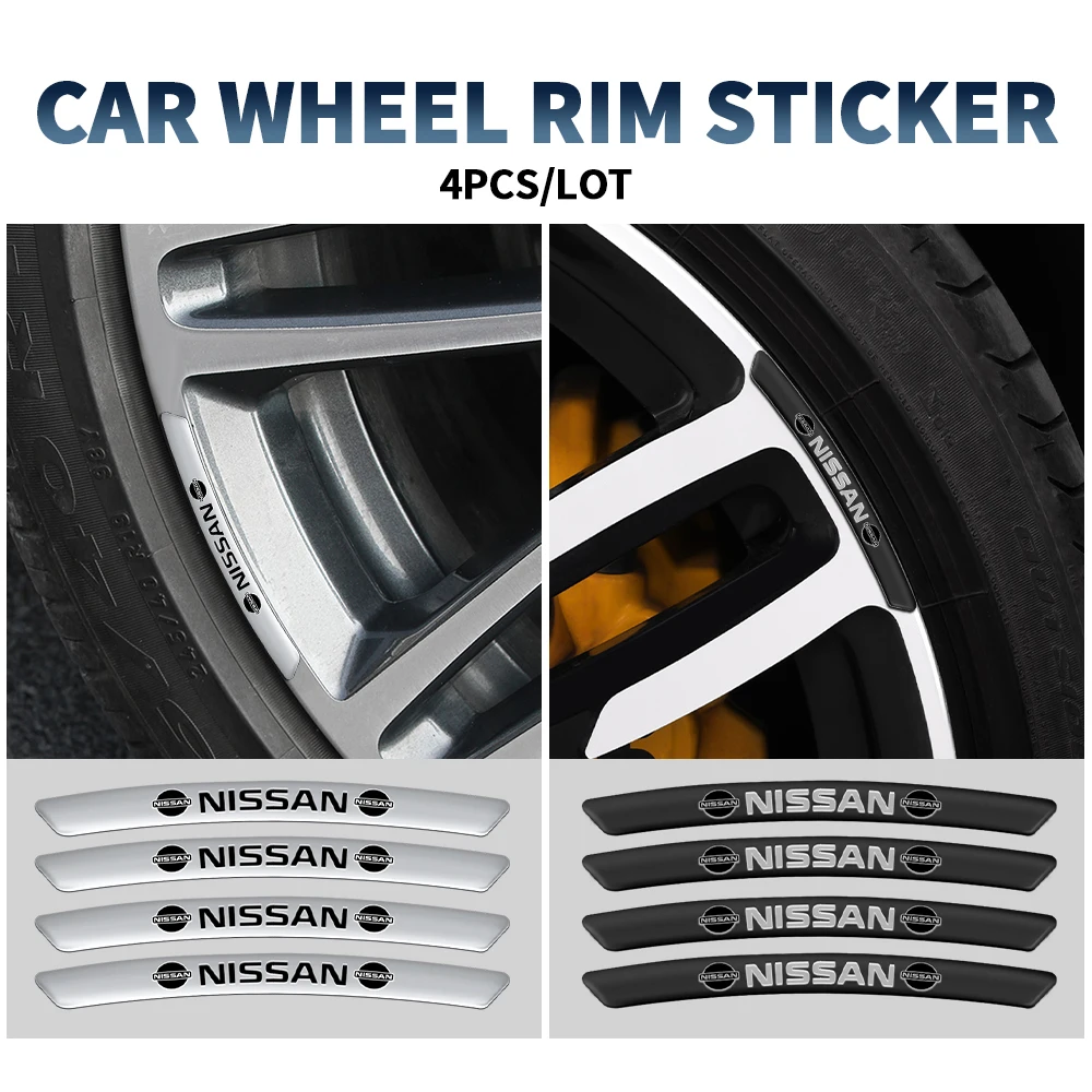 4pcs Aluminium Nissan Nismo Car Wheel Rim Stickers Emblem Badge  For Nissan Nismo GTR Sentra Leaf Micra Sentra Patrol Tiida Note