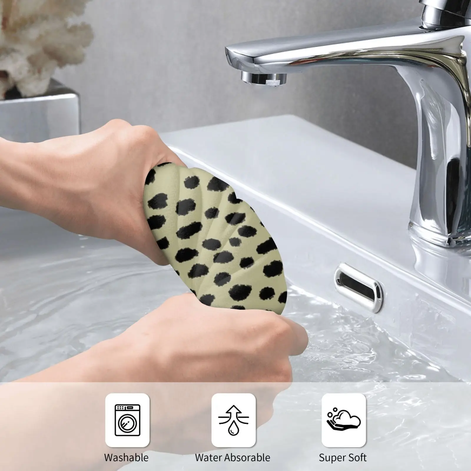 Towel Tan Spots Pattern 2216 Tan Beige Spots Dots Pattern Dalmatian Spot Polka Dot Polka