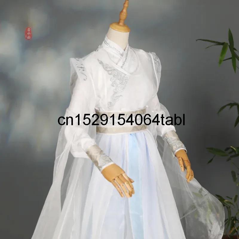 

DY20Chinese TV Antiquities Series Er Ha Immortality Chu Wanning Cosplay Chu Wanning Costume White Dress Wig Ancient Hanfu Hallow