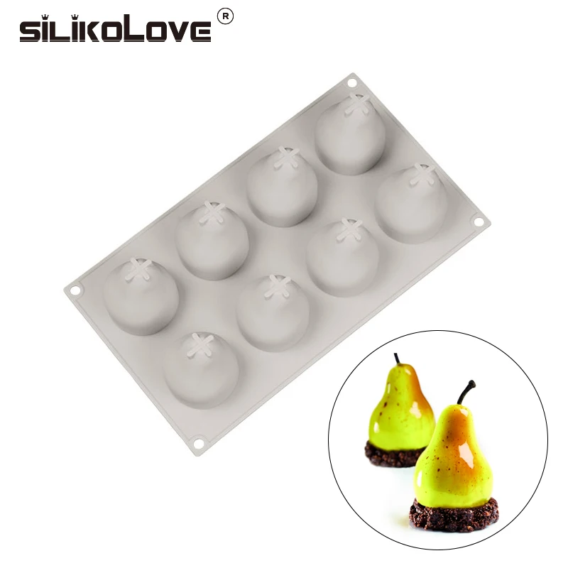 SILIKOLOVE Pear Shape 3D Silicone Cake Baking Mold For Mousse Truffle Brownies Pan Molds Silicone Pastry Tool Cakes