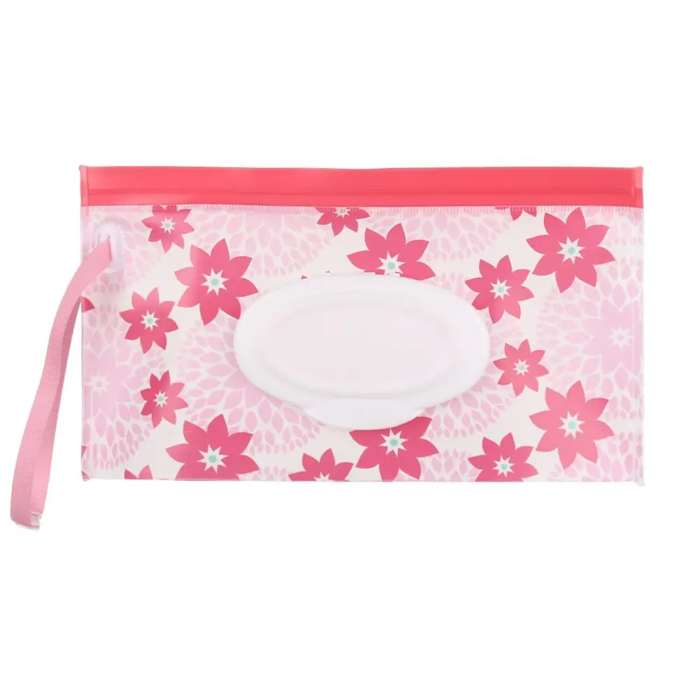 1 pz Moda Outdoor Flip Cover Custodia da trasporto Portatile con cinturino a scatto Salviette umidificate Borsa Accessori per passeggino Custodia cosmetica Scatola per fazzoletti