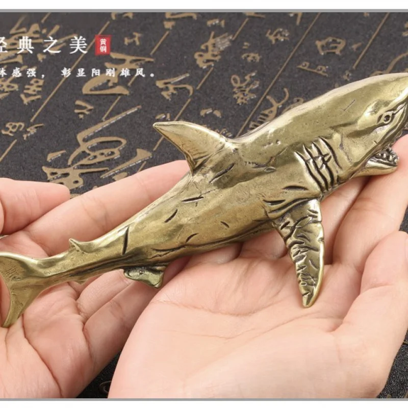 

Domineering Great White Shark Brass Ornament Style Antique Tea Desk Pet Decoration Cross-Border Hot Sale