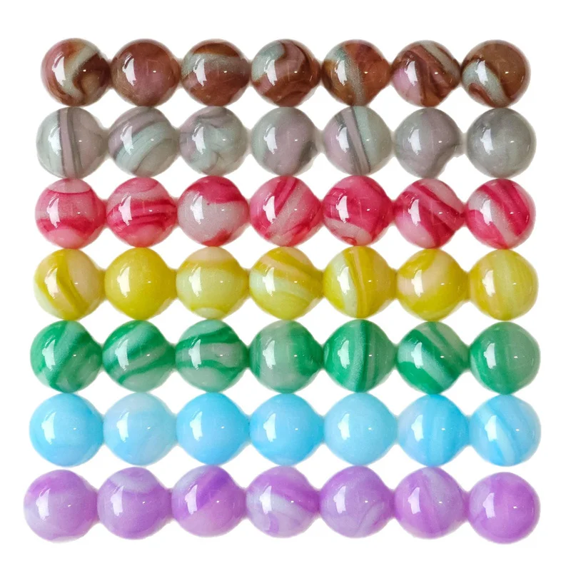 

Wholesale 200pcs/lot 14mm color print geometry rounds shape resin cabochon beads diy jewelry garment hair accessory