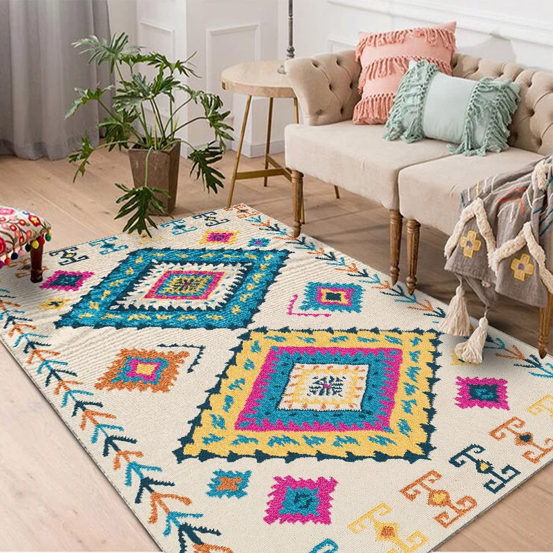 VIKAMA Retro Oriental Medal Large Living Room Area Carpet Soft Non Slip Floor Mat Sofa Mat Bedroom Home Decoration