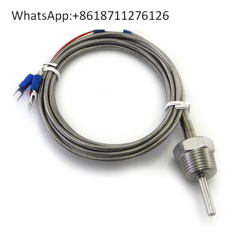 Spot supply screw air compressor temperature sensor PT100 Fusheng old 3 meters long 4 minutes 2 lines sensor device