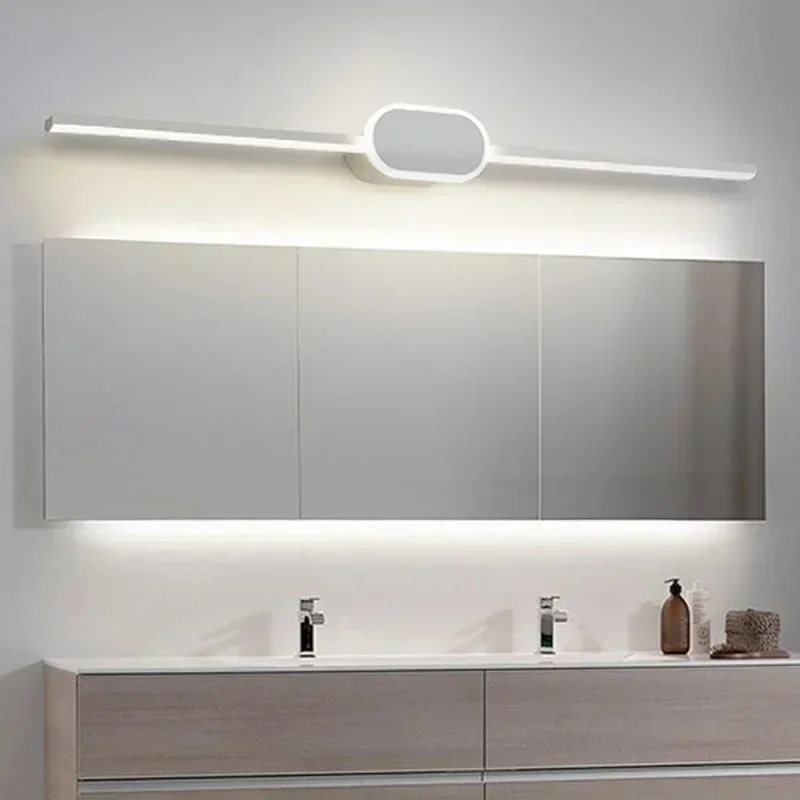 Modern Luxury Bathroom Wall Lamp Black White Aluminum LED Strip Mirror Lamp Bathroom Lamp Simple Bathroom Mirror LED Light